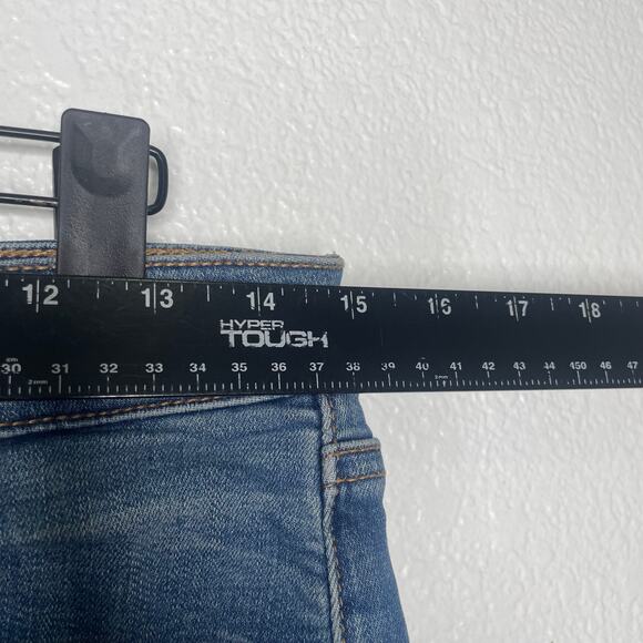 American Eagle Womens Shorts Size 8 Hi Rise Shortie Denim Blue Button Fly - Picture 6 of 14